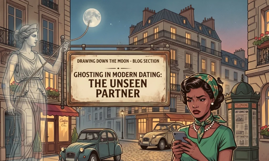 woman looking at her phone after being ghosted in modern dating